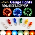 Car Gauge Light 286 T5 Halogen Panel Bulb 12v1.2w W1.2w Clear Red Blue Yellow Glass Instrument Lamp Lights Car-styling (10 Pcs)