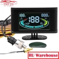 Lcd 3 In 1 Digital Truck Car Oil Pressure Gauge Voltmeter Voltage Gauge Water Temperature Gauge + Sensor For 12v/24v Car Truck -