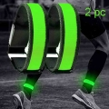 2 Pack Running Light Sports LED Wristbands Adjustable Glowing Bracelets for Runners Joggers Cyclists Riding Safety Bike Bicycle|