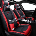 Black Red Leather Car seat covers For lada vesta sw cross granta priora kalina accessories|Automobiles Seat Covers| - Officema