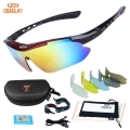 Obaolay Polarized Uv400 Cycling Sunglasses Bicycle Bike Eyewear Goggle Riding Outdoor Sports Fishing Glasses 5 Lens Men Women -