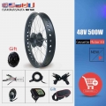 Electric Bicycle Conversion Kit 48V 500W Rear Cassette Hub Motor Snow Bike 20'' 26'' 4.0 Wheel Dropout 190mm Eb