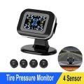 Usb Tpms Mini Car Tire Pressure Monitoring System Auto Tyre Security Alarm Systems Lcd Display With 4 Pcs External Sensor - Tire