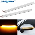 2Pcs Universal Car Rearview Mirror Turn Signal Lights Indicator Lamp Streamer Strip Flowing Dynamic Flexible Side Light Amber|Si