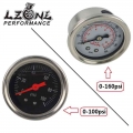 LZONE Fuel Pressure Gauge Liquid 0 160 /0 100 psi Oil Press Gauge Fuel Gauge White Face Universal 1/8 NPT JR OG33|fuel pressur