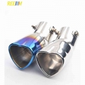 Reejim Heart Shaped Universal Car Exhaust Muffler Tip Stainless Steel Pipe Chrome Exhaust Tail Muffler Tip Pipe Silver - Muffler