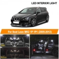 12pcs White Canbus No Error Led Interior Reading Dome Map Light Bulbs Kit For 2005-2012 Seat Leon Mk2 1p 1p1 Car Accessories - S