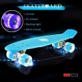 22 Inches Four wheel Mini Longboard Pastel Color Skate Board skateboard with LED Flashing Wheels Retro Skateboard|Flashing Rolle