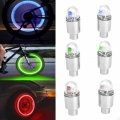 2pcs Bicycle Cycling Wheel Tire Valve's Tire Bulb Cycling LED Flash Lamp Firefly Effect Tyre Valve Cap Light Bycicle Accesso