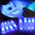 12v 4led Car Auto Interior Atmosphere Lights Floor Decoration Lamp Light Blue Car Led Lights - Decorative Lamps & Strips - O