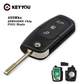 KEYYOU 3 Button 433MHZ 4D60 Chip Car Remote Key For Ford Fusion Focus Mondeo Fiesta Galaxy Automobile FO21 Blade Auto Flip Key|C