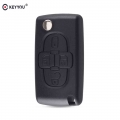 Keyyou 4 Buttons Flip Floding Remote Key Fob Case Shell Fob For Peugeot 1007 For Citroen C8 Uncut Blade With Groove Ce0523 - Car