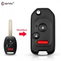 Keyyou Modified Remote 2/3/4 Button Flip Car Key Shell Case For Honda Accord Civic 2006-2011 Crv 2018 Pilot Fit With Rubber Pad