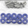 10pcs Blue Aluminum JDM Fender Washers and M6 Bolt Car Modified Hex Fasteners Fender Washer Bumper Engine Concave Screws|Nuts &a