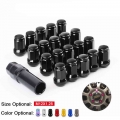 20pcs M12*1.5 M12*1.25 Iron Heptagonal Wheel Rays Lock Lug Nuts Length 32mm Closed End Lug Nut For Honda For Ford - Nuts & B