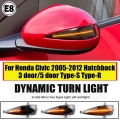 For Honda Civic 8th Hatchback Mk8 Type-s Type-r Fn Fk 1 2 3 2pcs Dynamic Blinker Side Wing Mirrors Turn Signal Light Indicator -