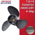 Outboard Propeller For Tohatsu Mercury Mariner 4hp 5hp 6hp 7.8*9 Boat Aluminum Alloy Screw 3 Blade 12 Spline Marine Engine Part