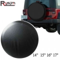 14" 15" 16" 17" Inch Pure Black PVC PU Spare Tire Tyre Wheel Valve Cover Tire Cover Case Protector Bag Pouch