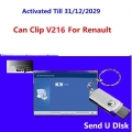 2022 New Can Clip V216 For Renault OBD2 Diagnostic Software Can Clip V216+Gift Reprog V191+Pin Extractor V2 Update Data to 2029|