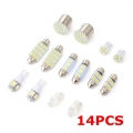 14pcs/lot LED 1157 T10 31 36mm Car Auto Interior Map Dome License Plate Replacement Light Kit White Lamp Set|Signal Lamp| - Of