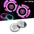 2pcs Car Accessories Cup Holder Luminous Coaster Mat Badge Decora For Mg 3 5 6 One Zs Ezs Gs Model Auto Accessories