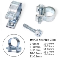 Ausblue 10PCS/Set 7mm 18mm Mini Clamp Fuel Injection Hose Air Hose Clamps Assortment Kit Diesel Petrol Pipe Clips|H