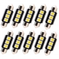 10pcs Dome Festoon Car Light CANBUS Error Free C5W LED Lamp Auto Bulb Interior Light 36mm 39mm 41mm 3SMD 5050 LED White 12V|Sign