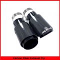 Car Universal Modiflcation Stainless Steel Single Exhaust Pipe Full Carbon Remus Logo Glossy Black Cover Muffler Tip For Any Car