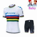 Movistar Breathable Quick Dry Kids Cycling Jersey Set Shorts Fluorescent Pink Children Bike Clothing Boys Summer Bicycle Wear|Cy