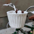 QHOE Bicycle Basket D Shaped Children'S Vintage Rattan Bicycle Baskets Balance Baskets Mountain Adult Bike Scooter Basket|Bi