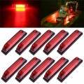 10PCS Red Side Light Truck Boat Trailer Truck RV Sealed Marker Lamp Slim Line Led Utility Strip Light 12V Truck Trailer Boat|Tru