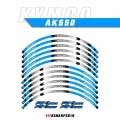 12 Strips Motorcycle Reflective decals Wheels Moto Rim Stickers decoration Styling protection rim sticker For KYMCO AK550 ak 550