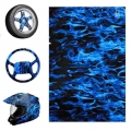 Blue Fire Style Hydrographic Water Film Pva Water Transfer Printing Films Motorbike Helmet Decor Decal 50x100cm - Decals & S