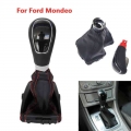 For Ford Mondeo Mk4 S-max Galaxy Gear Handle Ball Car New Leather At Automatic Transmission Gear Shift Knob Boot Cover Gaiter -