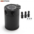 Epman New Black Racing Baffled Aluminium 3-port Oil Catch Can/tank/air-oil Separator Universal Ep-jyh04ba - Engine - Officematic