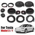 Car Door Seal Strip Kit Rubber Noise Insulation Weatherstrip For Tesla Model 3 Y Trunk Hood Dashboard A B Pillar Trim Sealings -