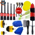 New Detailing Brush Drill Brushes Tool For Car Tire Rim Cleaning Detail Brush Set For Auto Interior Exterior Cleaning Car Wash|