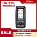 Autel Md806 Pro Obd2 Handheld Scanner Upgraded Of Md806/md808 With All System Diagnoses 7 Special Features Dtc Lookup Diagnostic