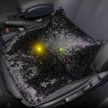 Plush Car Seat Covers Front and Back Set Anti Slip Bling Rhinestone Luxury Warm Starry Universal Cushion, Pillows of 4 for Pain