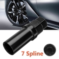 Black 7 Sided Spline Tuner Lug Nut Locking Socket Key Removal Steel Tool - Engine Care - ebikpro.com