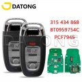 Datong World Car Remote Key For Audi Q5 A4l A5 A6 A7 A8 Rs4 Rs5 S4 S5 315 434 868 Mhz Smart Control Card Key Blade With Logo - C