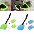 New Car Window Windshield Brush Microfiber Cloth Auto Window Cleaner Long Handle Car Washable Brush Clean Tool with 2pcs Cloth|S