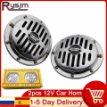 2pcs 12V Motorcycle Horn Chrome Round Slotted Grille Car Horn Cover Fit For Honda Speaker Horns Bike 320Hz 240Hz|Multi-tone &