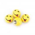 4pcs/set Anti Theft Car Moto Bike Wheel Tires Valves Caps Cute Smiley Ball Tubeless Tyre Valve Stem Dust Caps Air Leakproof|Valv