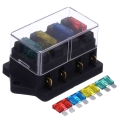 1pcs 4 Way Fuse Box Dc 12v 24v 40a Circuit Car Trailer Auto Blade Fuse Box Block Holder Atc Ato Fuse Holder With 4 Fuse - Fuses