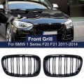 Front Kidney Grille For Bmw 1 Series F20 F21 2011 2012 2013 2014 Double Slat Line Gloss Matte Black Racing Grill -