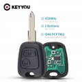 KEYYOU 2 Buttons NE73 Blade Remote Key Fob Controller For PEUGEOT 206 207 433MHZ With PCF7961 Transponder Chip Vehicle Key|Car K