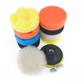 New 11Pcs/Set Car Polishing Disc Self Adhesive Buffing Waxing Sponge Wool Wheel Polishing Pad for Car Polisher Drill Adapter|Pol