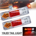 1 Pair 19 LEDs Left And Right Trailer Truck Rear Tail Stop Turn Light Indicator Lamp Taillight Car lights for UTE caravans 12V|