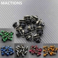 Mactions 10x 6mm Universal Motorcycle Fairing Body Bolts Scooter Nuts Bolts M6 Spire Speed Fastener Clips Screw Spring Bolts Nut